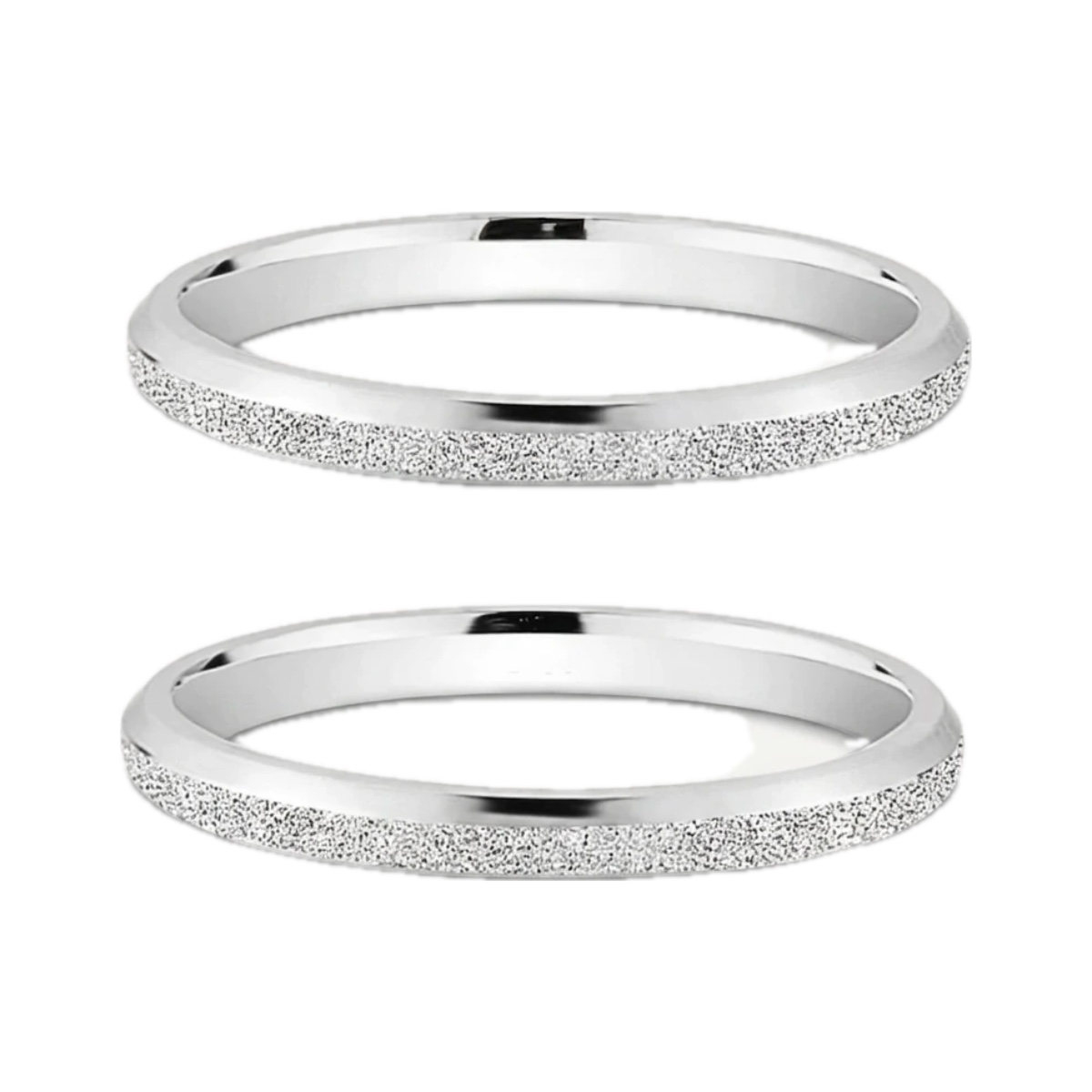 Par de Alianças Diamantada Chanfrada - 2MM